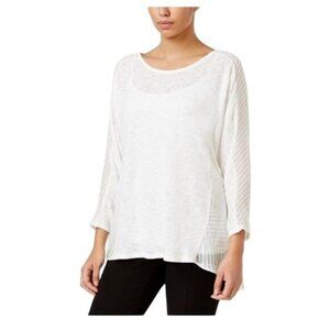 Alfani Women’s Mixed Media Long Sleeve Scoop Neck Knit Top, size XL